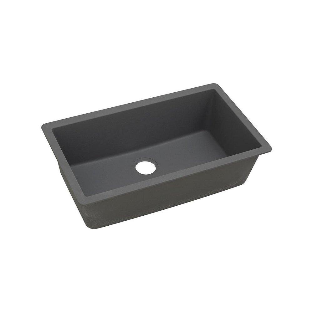Elkay Dusk Grey 33 x 18-7/16 in. No Hole Composite Single Bowl Undermount Kitchen Sink 