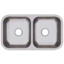 31-3/4 x 18-1/4 in. No Hole Stainless Steel Double Bowl Undermount Kitchen Sink in Soft Satin