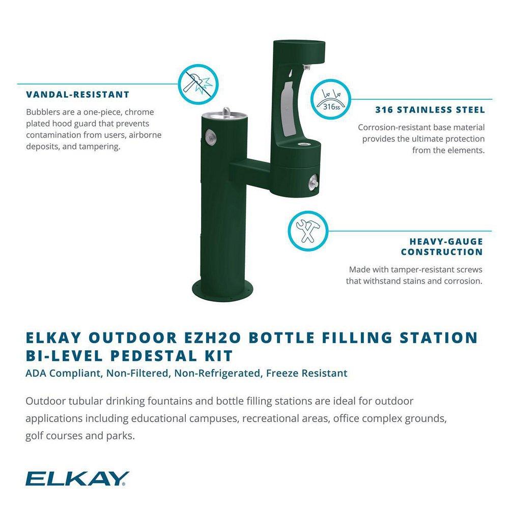 Elkay Grey BI-LEVEL PEDESTAL FTN W/LOWER BF ADA GRY 