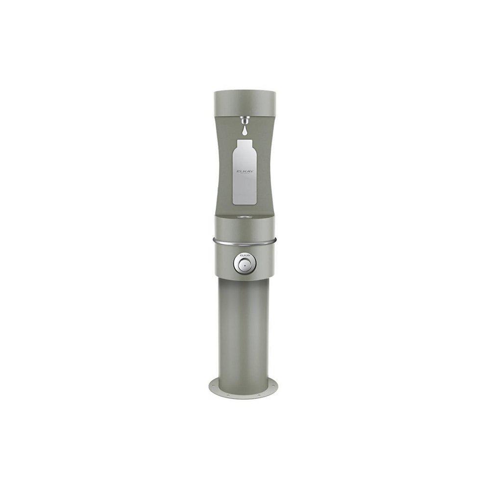 Elkay Grey Outdoor Bottle Filling Station with Bi-Level Pedestal 