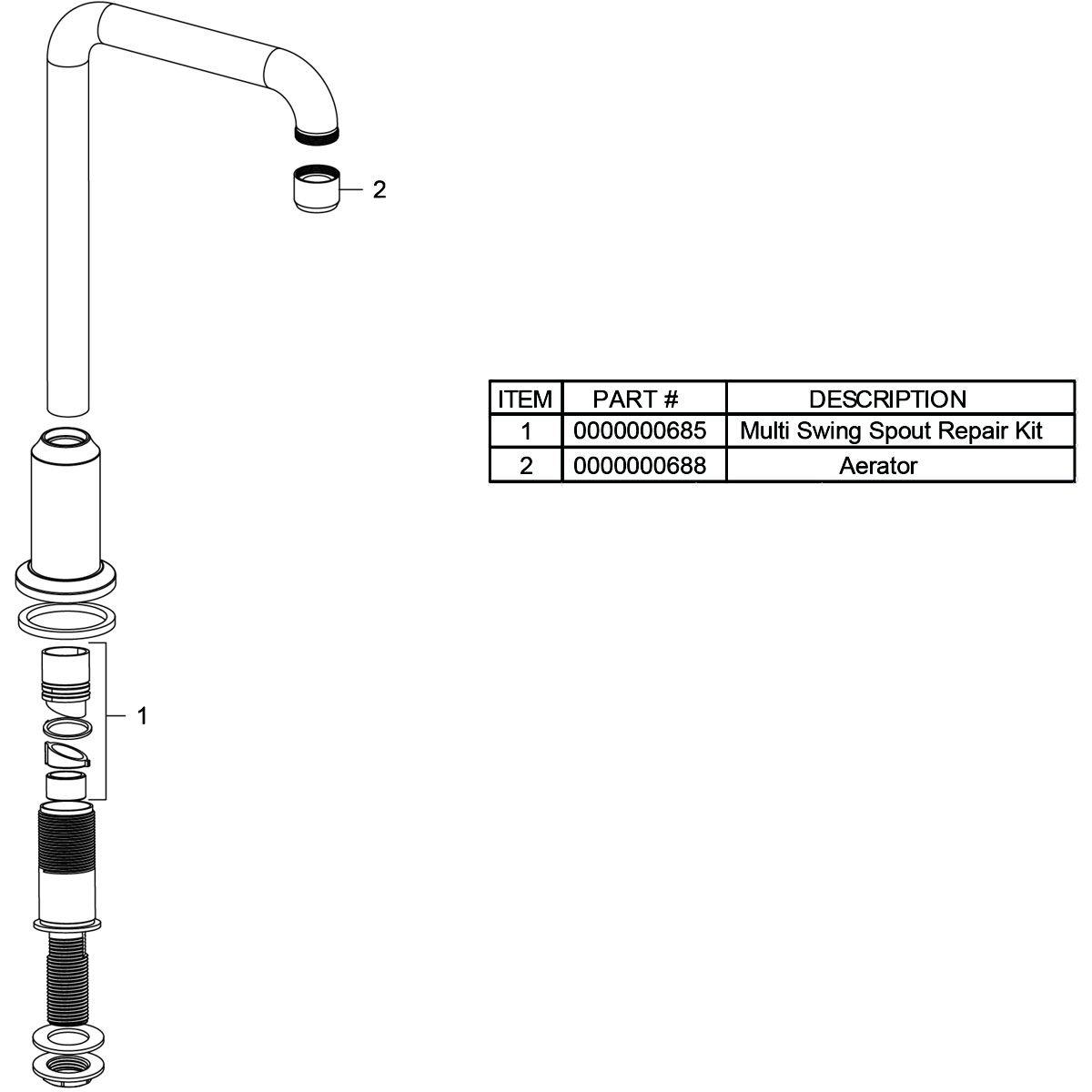Elkay Grey Marblyte Spout 