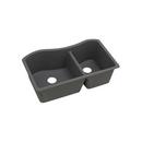 32-1/2 x 20 in. No Hole Composite Double Bowl Undermount Kitchen Sink in Dusk Grey
