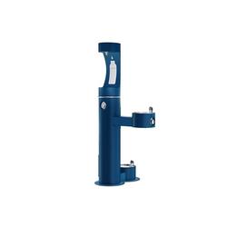 Non-Filtered Non-Refrigerated Bottle Filling Station with Bi-Level Bubbler & Pet Station in Blue