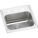 17 x 16 in. 2 Hole Stainless Steel Single Bowl Drop-in Kitchen Sink in Lustrous Satin