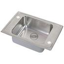 2-Hole 1-Bowl Topmount Kitchen Sink with Rear Center Drain in Lustertone