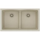 Elkay Bisque 33 x 19 in. No Hole Composite Double Bowl Undermount Kitchen Sink 