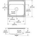 Elkay Lustertone 19 x 18 in. 18 ga 3-Hole 1-Bowl Drop-in 304 Stainless Steel Kitchen Sink with Rear Center Drain 