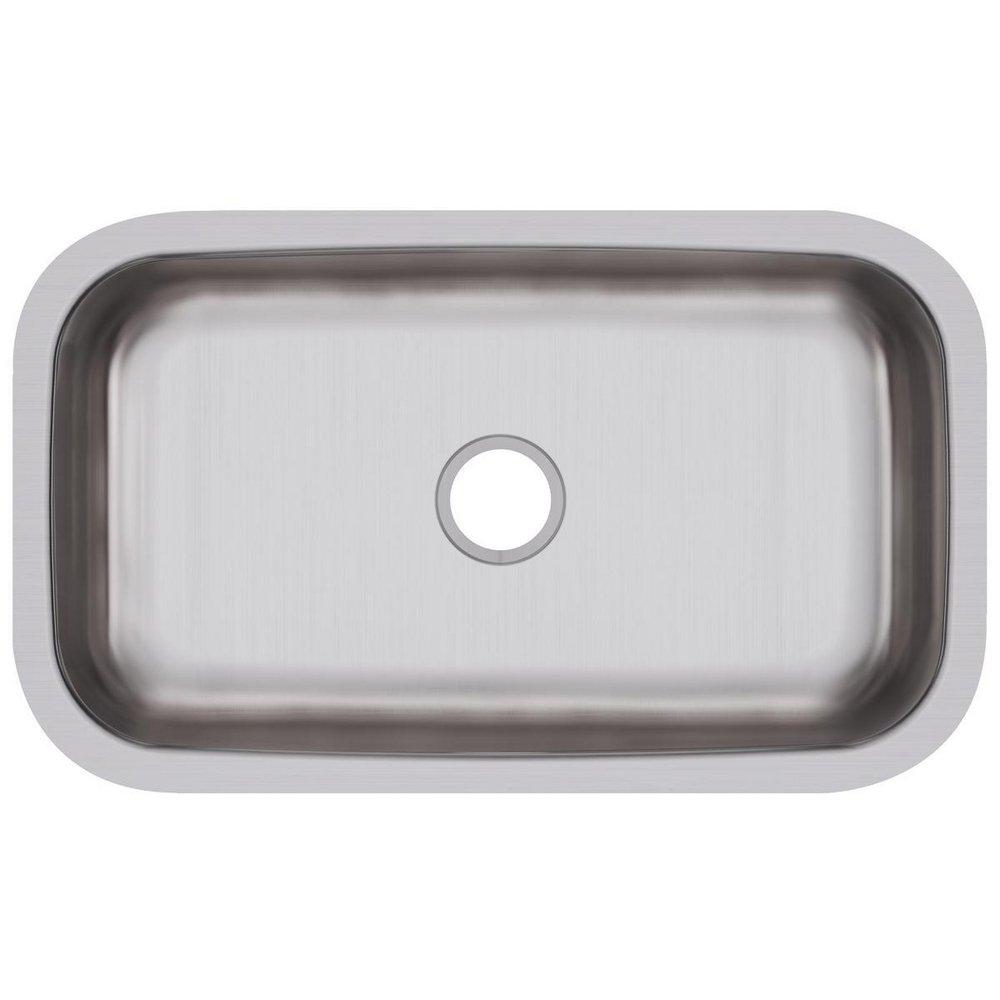 Dayton Satin 30-1/2 x 18-1/4 in. No Hole Stainless Steel Single Bowl Undermount Kitchen Sink 