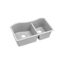 32-1/2 x 20 in. No Hole Composite Double Bowl Undermount Kitchen Sink in White