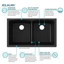 Elkay Black 33 x 19 in. No Hole Composite Double Bowl Undermount Kitchen Sink 