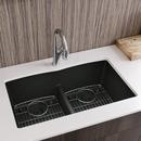 Elkay Black 33 x 19 in. No Hole Composite Double Bowl Undermount Kitchen Sink 
