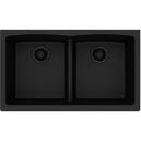 Elkay Black 33 x 19 in. No Hole Composite Double Bowl Undermount Kitchen Sink 