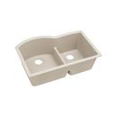 33 x 22 in. No Hole Composite Double Bowl Undermount Kitchen Sink in Bisque