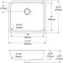 Elkay Lustertone 21-1/2 x 18-1/2 in. No Hole Stainless Steel Single Bowl Undermount Kitchen Sink 