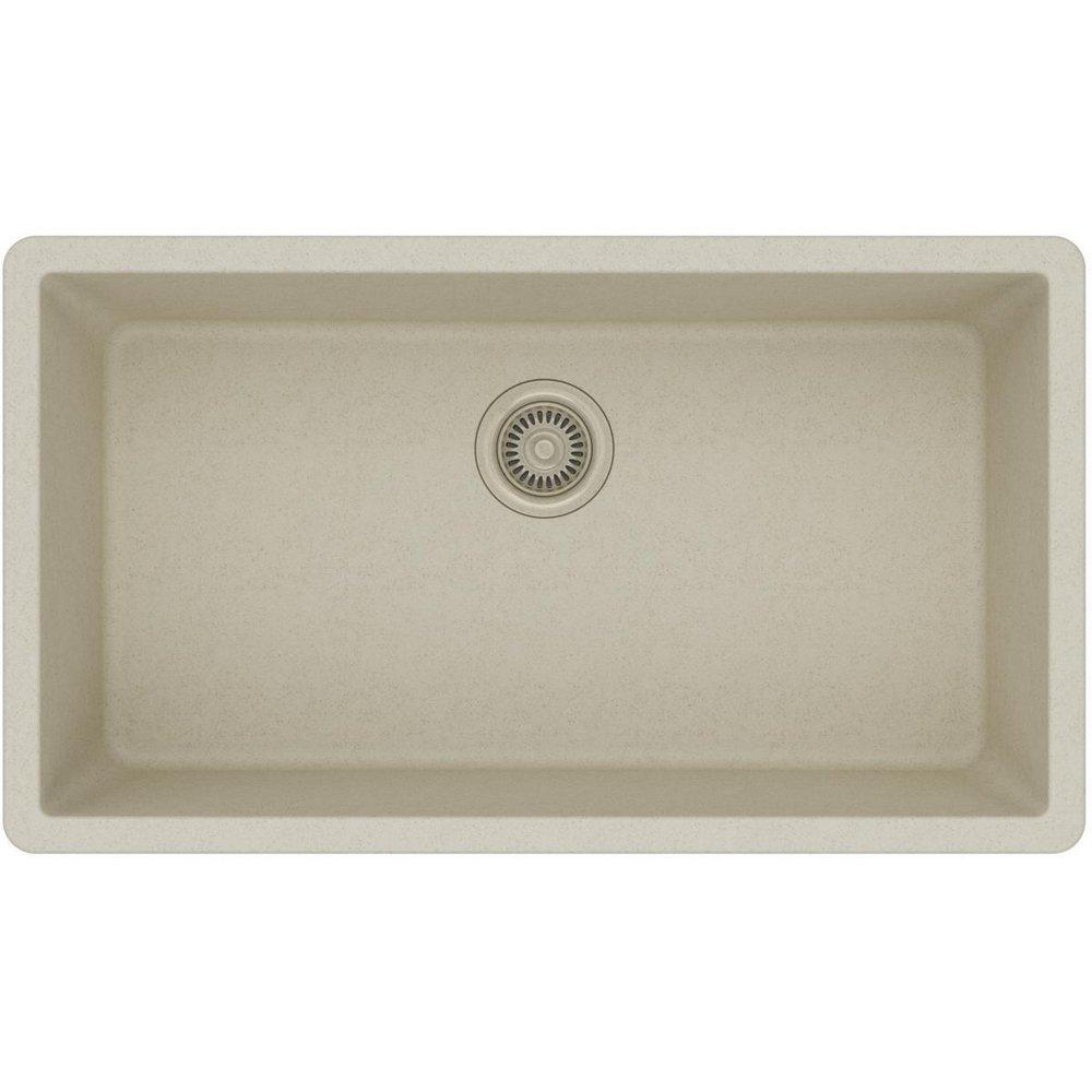 Elkay Bisque 33 x 18-7/16 in. No Hole Composite Single Bowl Undermount Kitchen Sink 