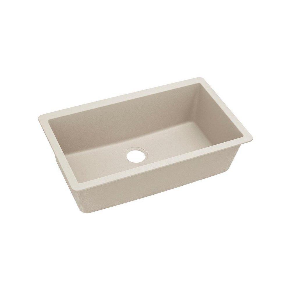 Elkay Bisque 33 x 18-7/16 in. No Hole Composite Single Bowl Undermount Kitchen Sink 