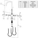 Elkay Chrome Two Handle Wristblade Deck Mount Food Service Faucet 