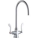 Elkay Chrome Two Handle Wristblade Deck Mount Food Service Faucet 