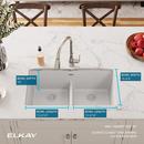 Elkay White 33 x 19 in. No Hole Composite Double Bowl Undermount Kitchen Sink 