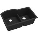 33 in. Undermount Composite Double Bowl Kitchen Sink in Black