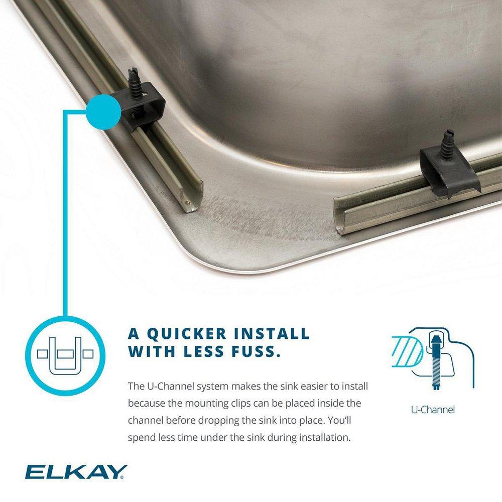 Elkay Lustrous Satin 25 x 22 in. Stainless Steel Single Bowl Drop-in Kitchen Sink in Lustrous Satin 