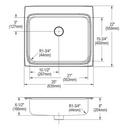 Elkay Lustrous Satin 25 x 22 in. Stainless Steel Single Bowl Drop-in Kitchen Sink in Lustrous Satin 
