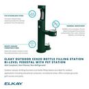 Elkay Evergreen Non-Filtered Non-Refrigerated Bilevel Pedestal Bottle Filling Station in Evergreen 