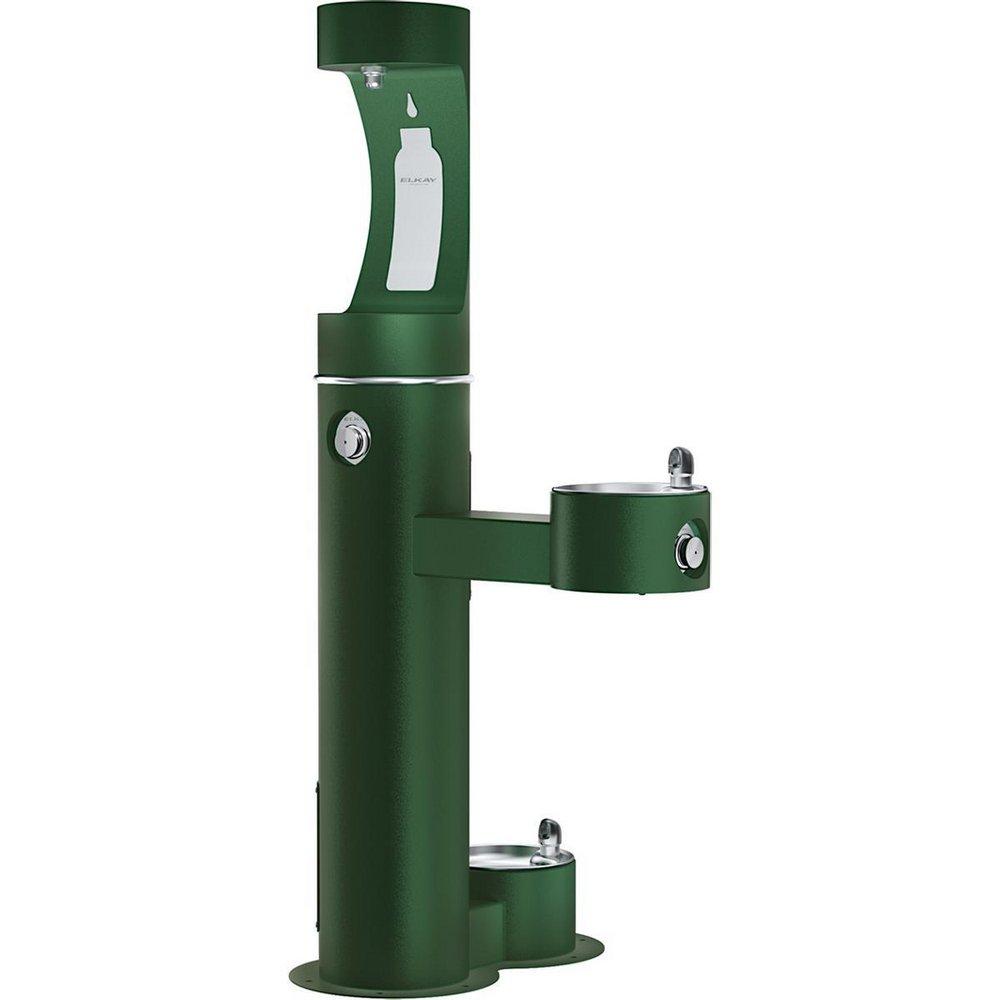 Elkay Evergreen Non-Filtered Non-Refrigerated Bilevel Pedestal Bottle Filling Station in Evergreen 