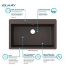 Elkay Mocha 33 x 20-7/8 in. No Hole Composite Single Bowl Drop-in Kitchen Sink 