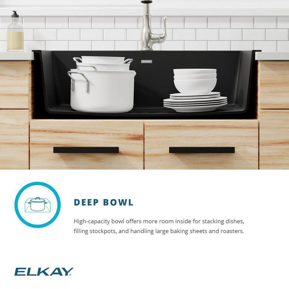 Elkay Mocha 33 x 20-7/8 in. No Hole Composite Single Bowl Drop-in Kitchen Sink 