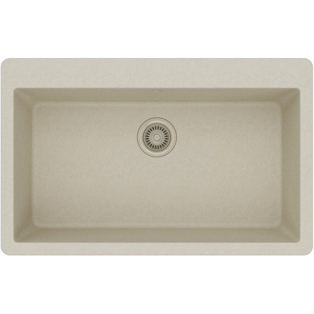 Elkay Bisque 33 x 20-7/8 in. No Hole Composite Single Bowl Drop-in Kitchen Sink 