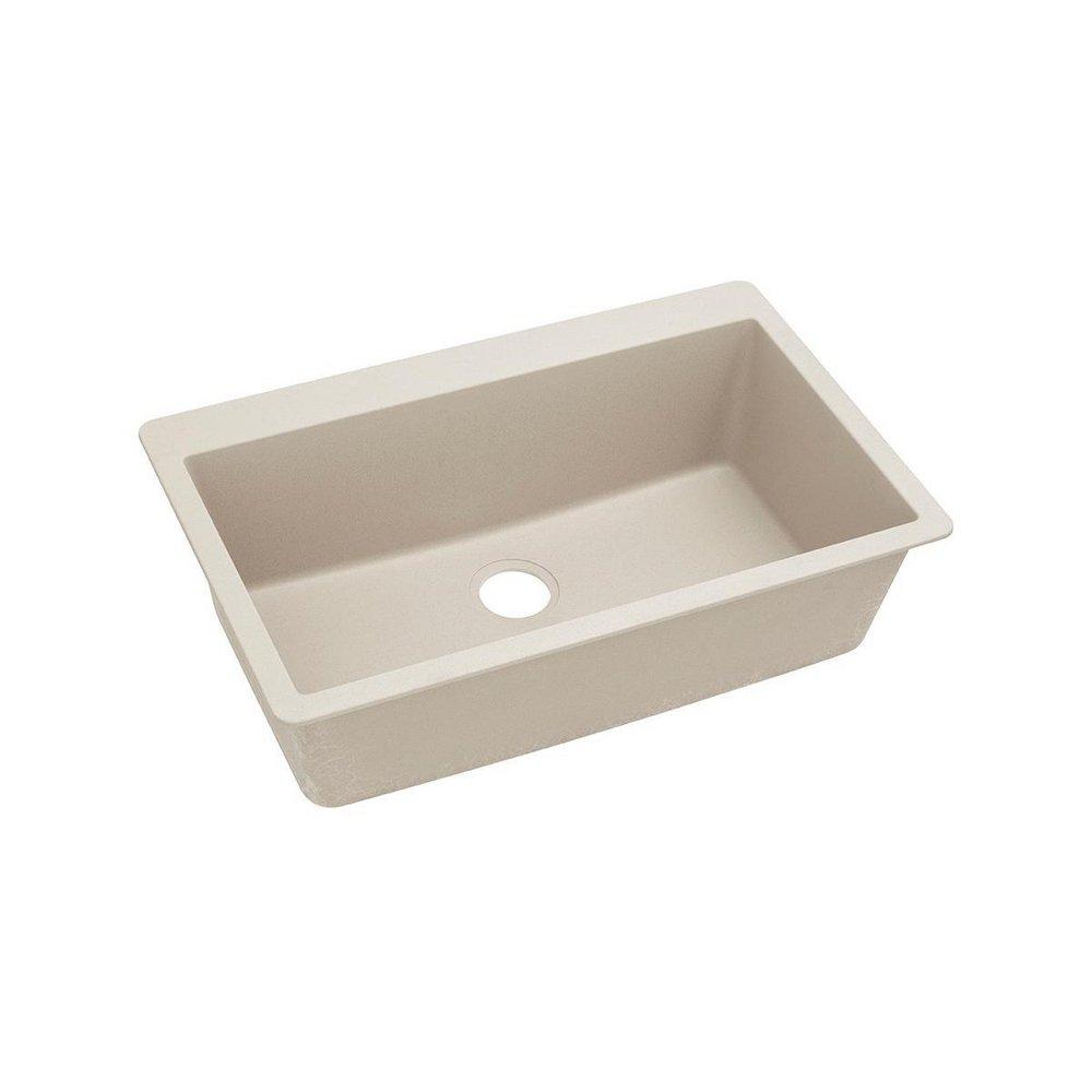 Elkay Bisque 33 x 20-7/8 in. No Hole Composite Single Bowl Drop-in Kitchen Sink 