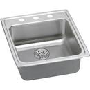 19-1/2 x 22 in. 3 Hole Single Bowl Self-rimming or Drop-in Stainless Steel Kitchen Sink with Rear Center Drain in Lustrous Satin