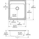 Elkay Satin 19-1/2 x 22 in. 3 Hole Single Bowl Self-rimming or Drop-in Stainless Steel Kitchen Sink with Rear Center Drain 