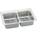33 in. Drop-in Stainless Steel Double Bowl Kitchen Sink in Satin