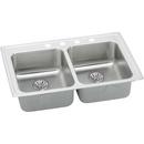 33 x 19-1/2 in. 3 Hole Stainless Steel Double Bowl Drop-in Kitchen Sink in Lustrous Satin