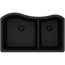 Elkay Black 32-1/2 x 20 in. No Hole Composite Double Bowl Undermount Kitchen Sink 