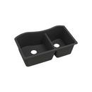 Elkay Black 32-1/2 x 20 in. No Hole Composite Double Bowl Undermount Kitchen Sink 