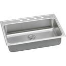 Elkay Satin 31 x 22 in. 2 Hole Single Bowl Self-rimming or Drop-in Stainless Steel Kitchen Sink with Rear Center Drain 