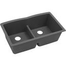 33 x 19 in. No Hole Composite Double Bowl Undermount Kitchen Sink in Dusk Grey