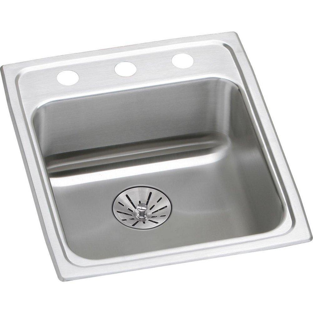 Elkay Chrome 17 x 20 in. Stainless Steel Single Bowl Drop-in Kitchen Sink in Lustrous Satin 