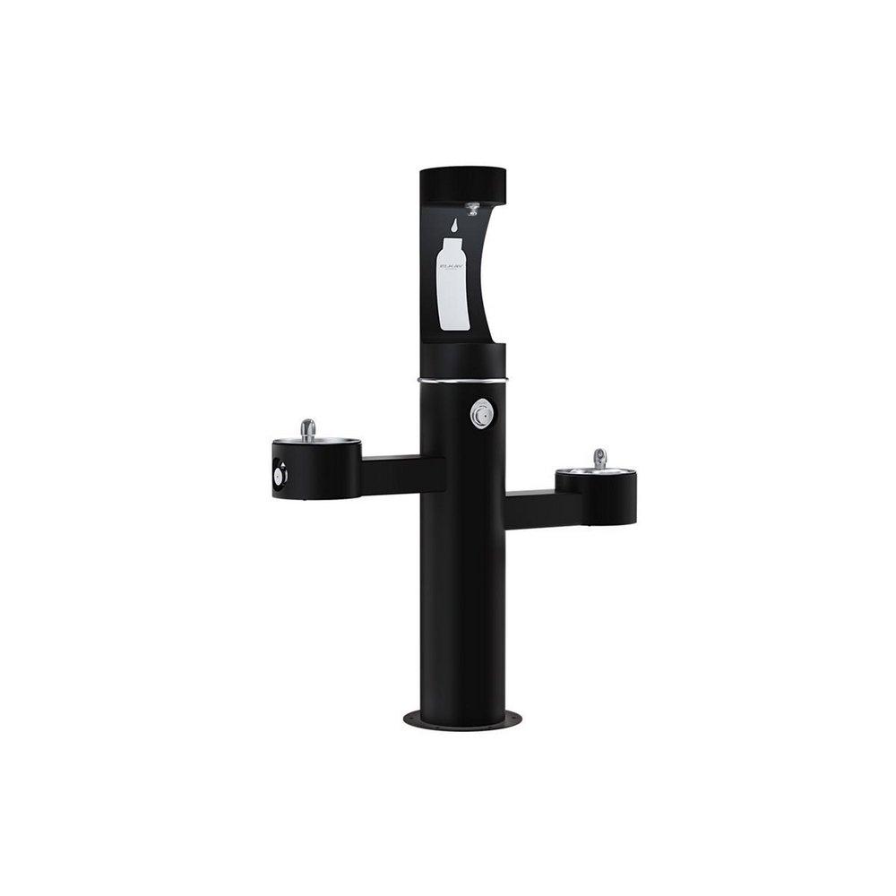 Elkay Black TRI-LEVEL PEDESTAL FTN W/UPPER BOTTLE FILLER ADA BLK 