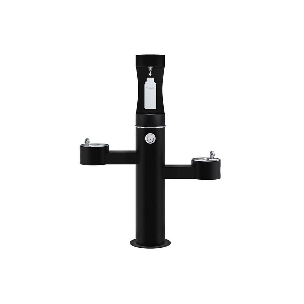 Elkay Black Outdoor Upper Bottle Filling Station Tri-Level Pedestal 