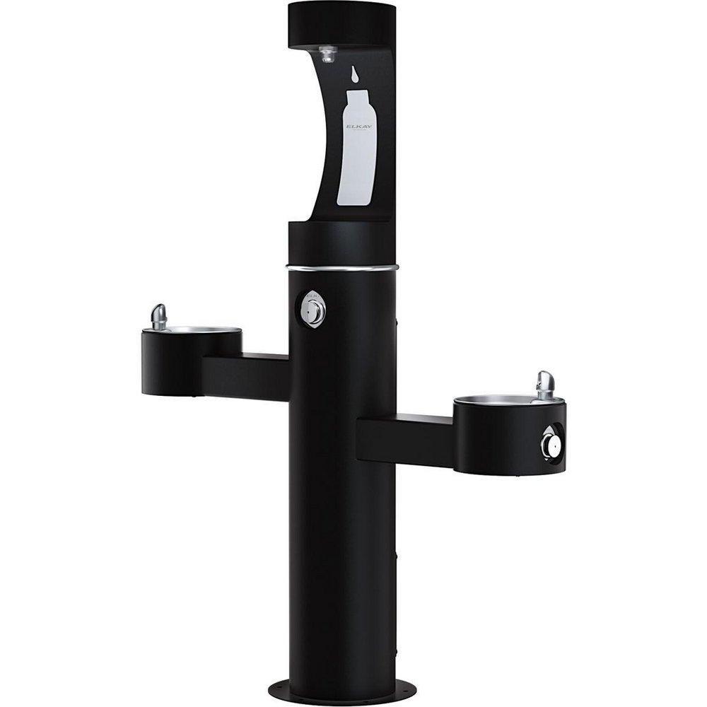 Elkay Black TRI-LEVEL PEDESTAL FTN W/UPPER BOTTLE FILLER ADA BLK 