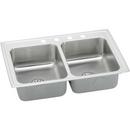 Elkay Brushed Nickel 29 x 18 in. Stainless Steel Double Bowl Drop-in Kitchen Sink in Lustrous Satin 