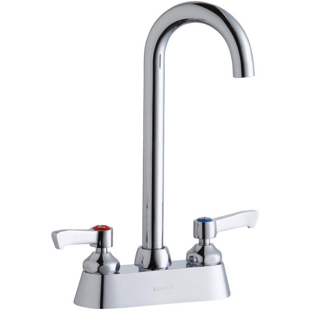 Elkay Chrome Two Handle Lever Deck Mount Faucet 