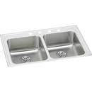 33 x 19-1/2 in. 1 Hole Stainless Steel Double Bowl Drop-in Kitchen Sink in Lustrous Satin