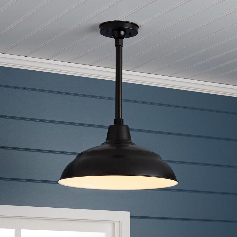 Millennium Lighting Satin Black 1-Light Warehouse Shade 