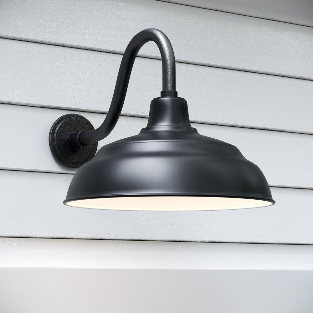 Millennium Lighting Satin Black 1-Light Warehouse Shade 