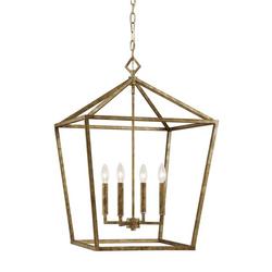 4-Light Pendant Light in Vintage Gold